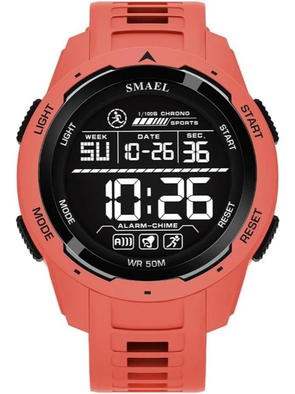 Men's Red Analog Quartz Sports Waterproof Military Casual LED Digital Watch